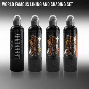 Краска World Famous Tattoo Ink Lining and Shading Set (4 пигмента)